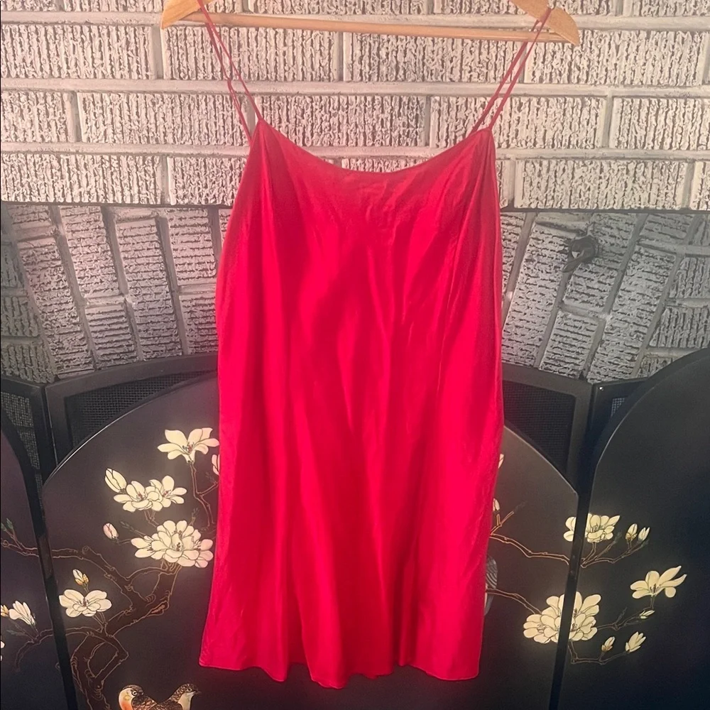 Vintage Silk Victoria's Secret Vibrant Red Chemise